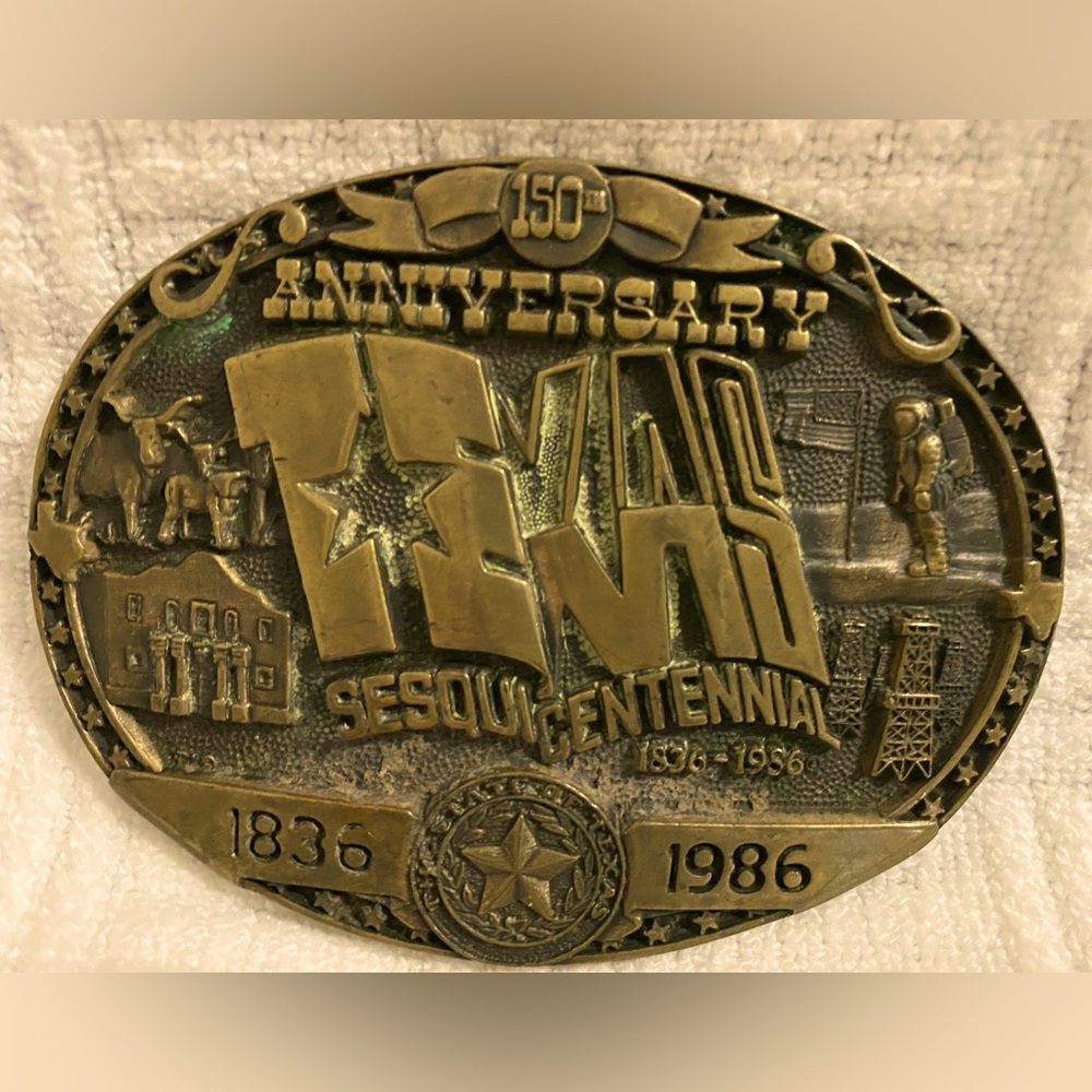 Texas Sesquicentennial Belt Buckle